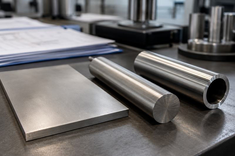 2205与S31803双相不锈钢材料样品与材质文件特写